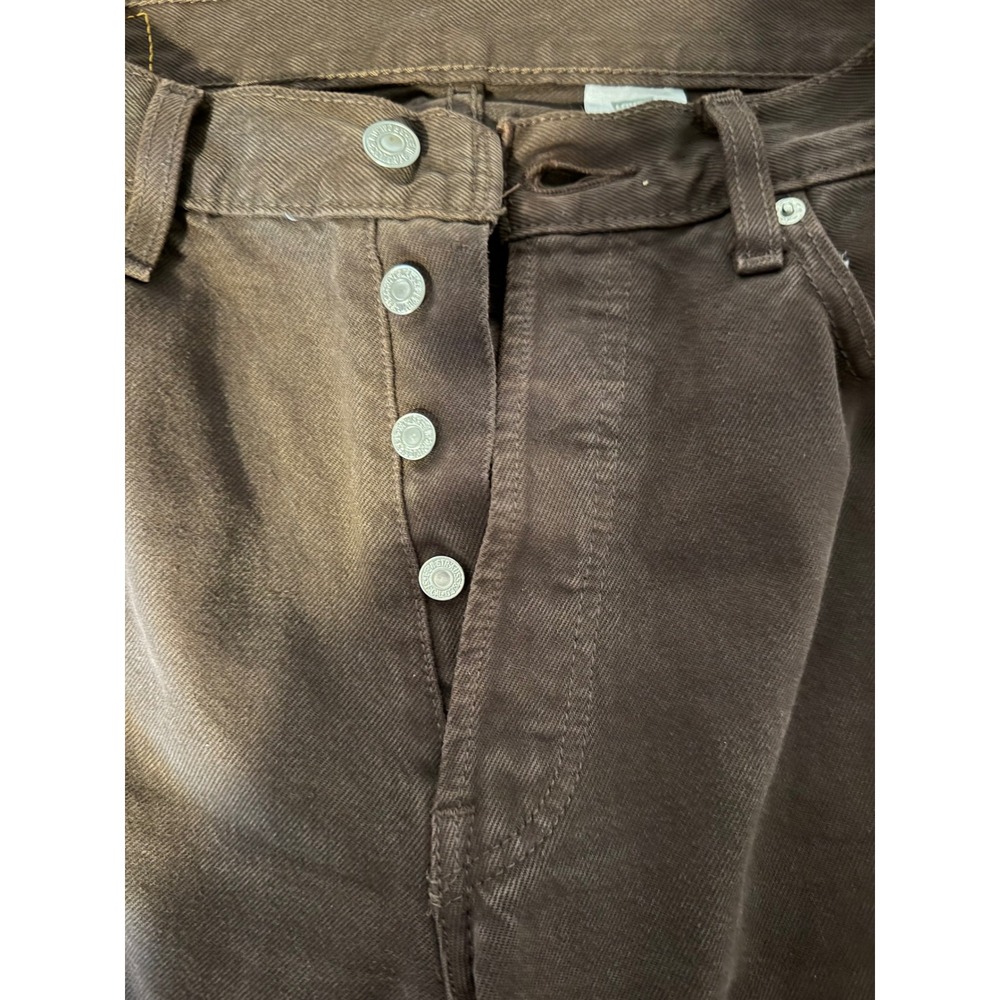Levi's 501 Original Fit Jeans Mens 34x30 Brown Button Fly Straight Leg Denim - Picture 3 of 6
